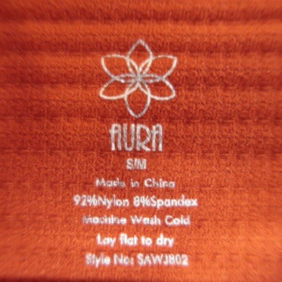 Aura Active Full Zip Jacket Stretch Waffle Burnt Orange Long Sleeve Womens S/M - Picture 11 of 11
